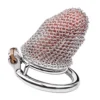 304 Stainless Steel Mesh Chastity Cage for Men Curved or Round Ring Lock