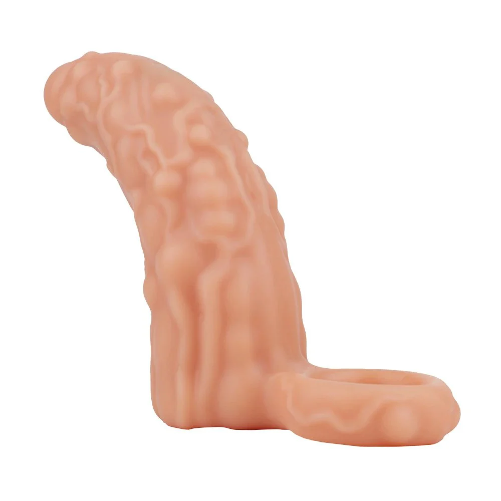 Vibrating & Non-Vibrating Extra Long Realistic Silicone Penis Sleeve Extender Enlargement & Delay Cock Sleeve for Couples