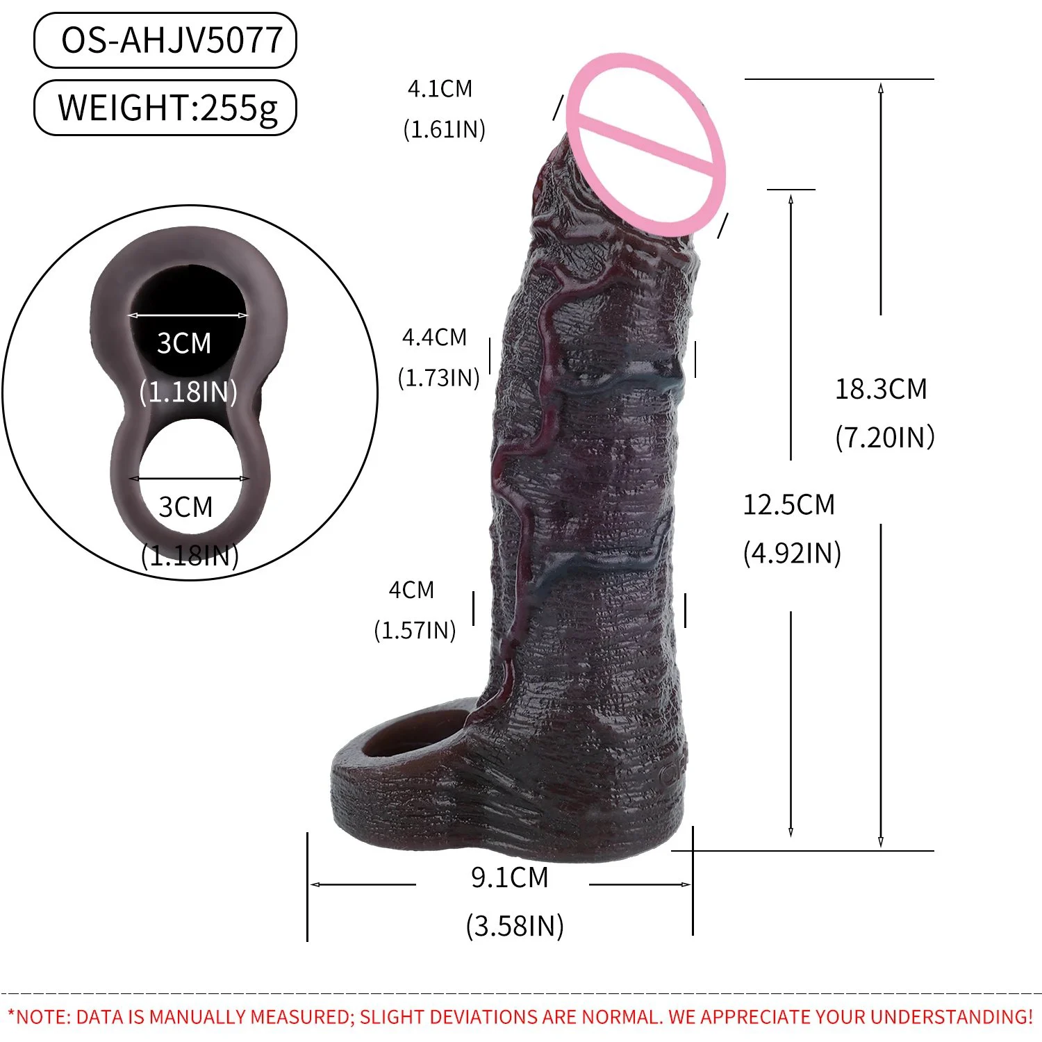 Soft Silicone Vibrating Penis Sleeve Multi Frequency Vibration Black Obsidian Wearable Male Enhancer