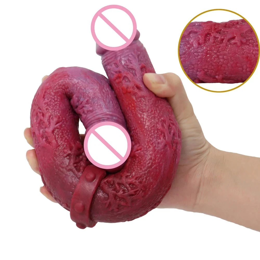 38cm Extra Long Double Headed Simulation Dildo for Gay Lesbian Sex Toys Realistic Silicone Rubber Rod Penis Adult Sex
