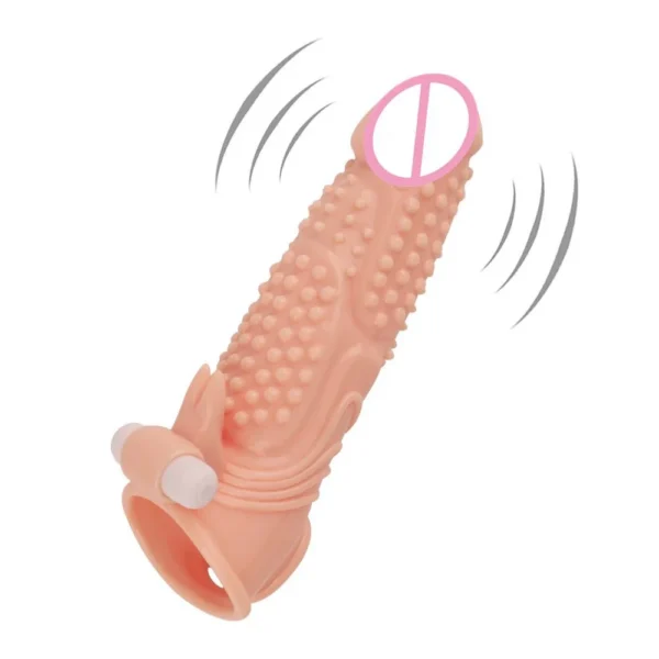 Realistic Spiked Ribbed Dragon Condom for Men Reusable Extend Big Size Vibrating Penis Sleeve