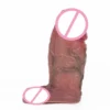 Super Soft Thick Reusable Condoms for Penis Sleeve Enlargement Vascular Prominence Sex Toy for Men