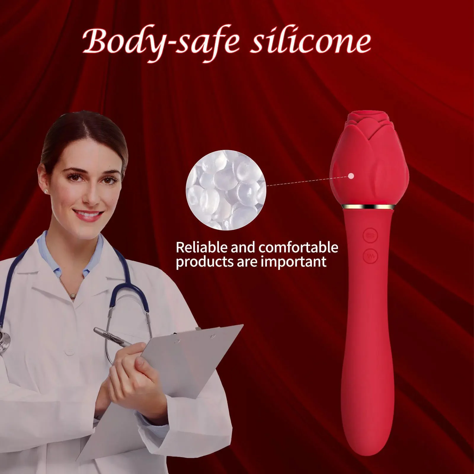 Handheld Rose Sucking Vibrating Clit Sucker 5 Modes 10 Speed Vibration Nipple Stimulation Flirting Sex Toys