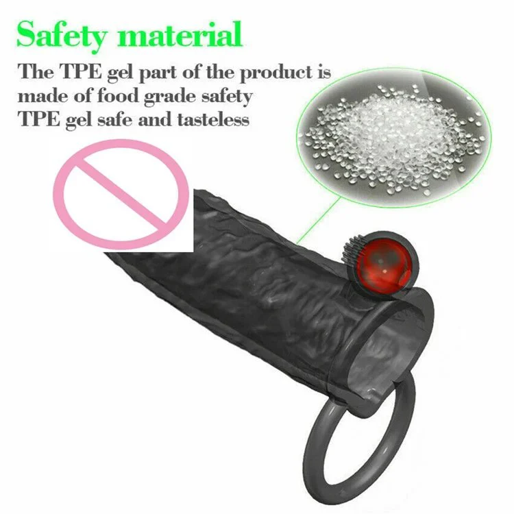 Sex Toys Cock Sleeve for Men 10 Frequency Thick Reusable Condom Vibrating Penis Sleeve
