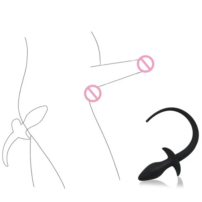 Purchase Fox Tail Silicone Anal Plug Sex Toys for Woman Men Cosplay Sex Game Butt Plug