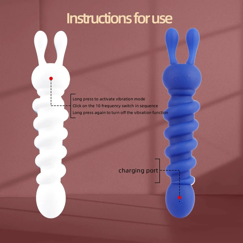 Mini Vibrator Nipple Clamps Dual Head Soft Silicone Bunny Vibrator Sex Toys Vibrating Tail Butt Plug Toys