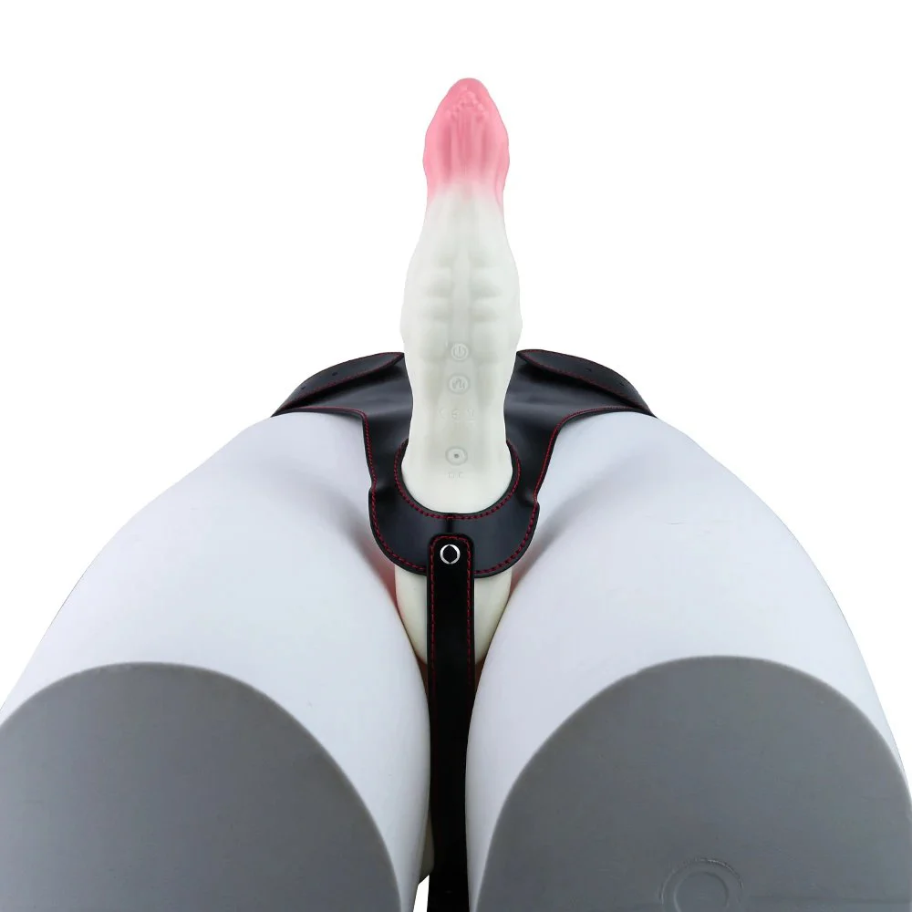 Multi-Frequency Heating Triple-Head Vibrating Female Dual-Person Masturbator Securely Worn Adjustable Fantasy Dildo