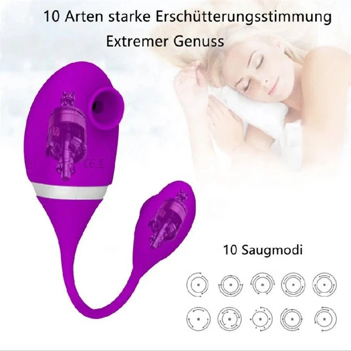 G-Spot Clitoris Nipple Sucking Vibrator with USB Vibrating Egg Includes Dildo Panty Rose Vibrators