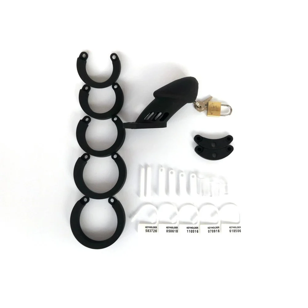 10cm 3.8cm Black Man Chastity Cage cock Lock Penis in Cage with Silicone Keyholder Chastity Male Chastity Device Sex