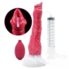 23cm Large Silicone Anal Plug Flame Color Squirting Dildo Simulate Flakes Ejaculating Realistic Sucker Dildo Sex Toys