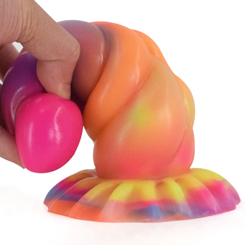 6 Inch Small Anal Plug Multi-Color Sex Toy Luminous Butt Stimulation with Strong Suction Cup for Women