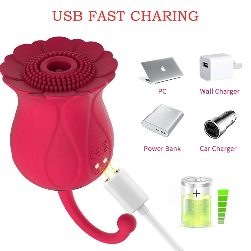 Oral Suction Sucking Vibrator Suction Toy Clitoris Clit Sucker Nipple Sun Flower Sex Toys Red Rose Vibrator