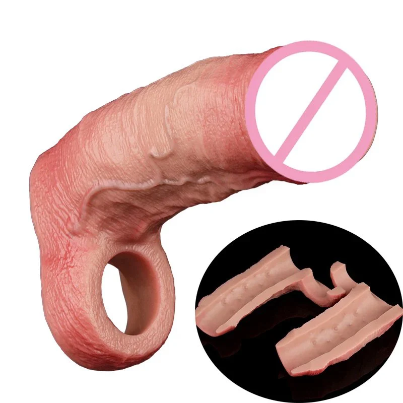 Ultra S M L Silicone Penis Sleeve With Anti-drop Skin Feeling Male Dick Sheath for Men Cock Extend Delay Ejaculation