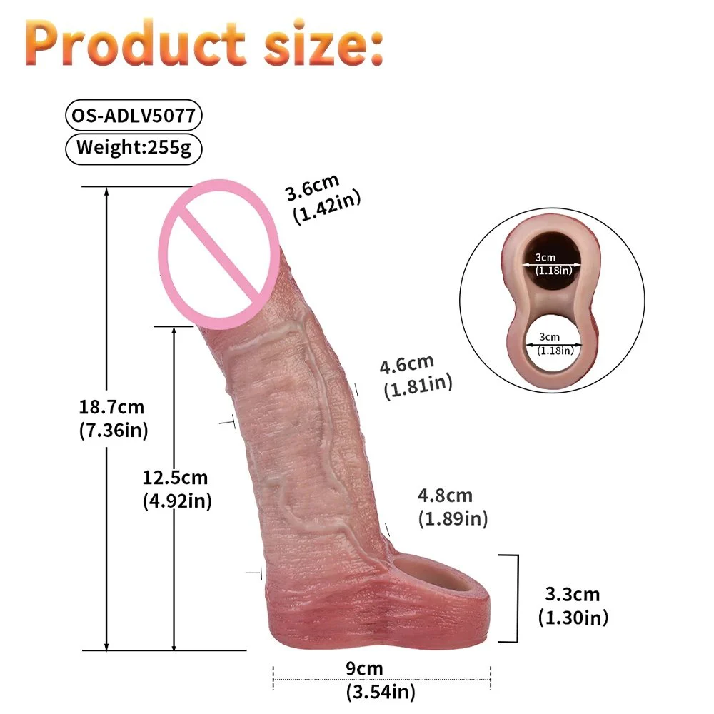 Vibrating Wearable Penis Condom Safe Silicone Material Male Penis Extender Effective Penis Enlargement Suitable