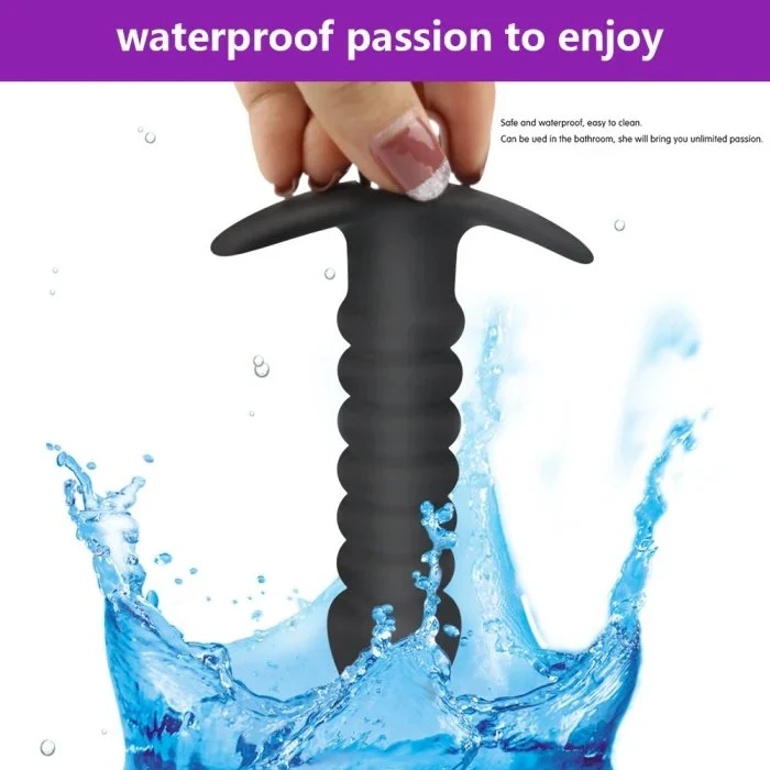 Silicone Anal Plug for Erotic Massage and Vibration Waterproof Sex Toy