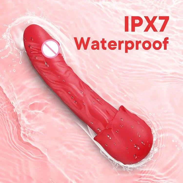 Female Masturbation 10 Vibration Modes Realistic Heating Rose Vibrator Dildo Sex Toys for Women
