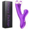 Tapping Flapping Vibrator Dual Dildo Clitoris Clit Sucker Stimulator Powerful Sex Toy Woman Rabbit Vibrators