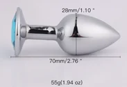 Stainless Steel Anal Plug Jewel Decorated Dilator Multiple Use Anal Sex Toys