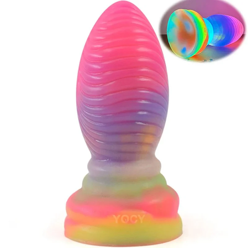 6 Inch Small Anal Plug for Women Glow in Dark Beginner Masturbation Luminous Butt Plug Gorgeous