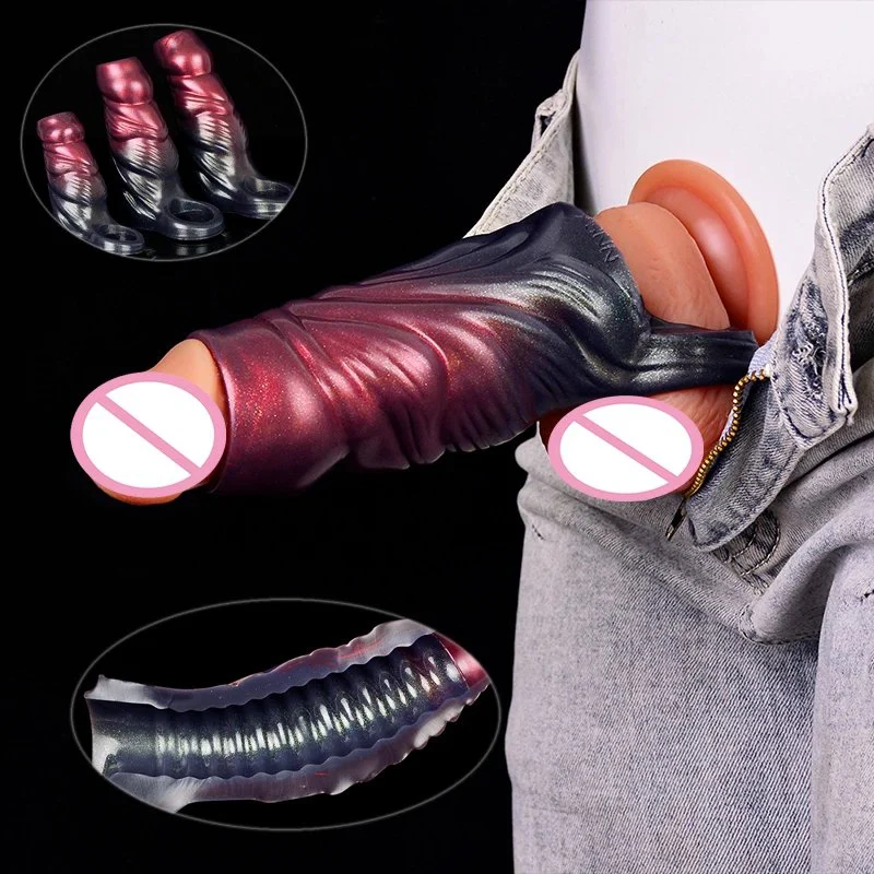 Reusable Penis Sleeve Cock Ring Reusable Penis Sleeve Cock Ring Fantasy Cock Extender Sleeve Penis