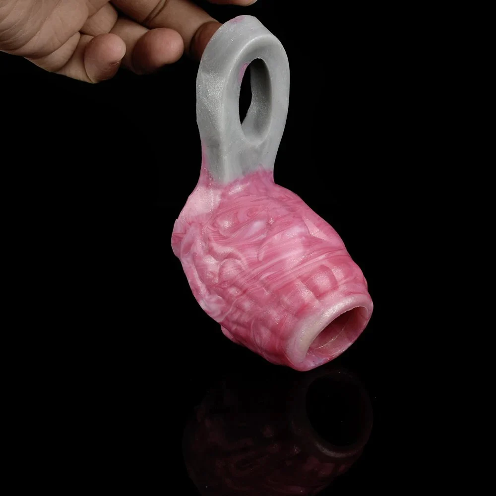 Penis Sleeve Extender Wolf Knot Flexible Silicone Penis Sleeve Knot Dildo for Men