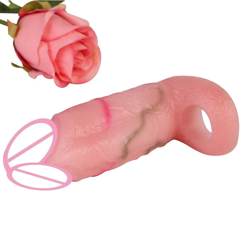 Rubber Penis Soft Silicone Penis Sleeve Waterproof Custom Penis Sleeve Silicone Handjob Masturbation Sex Toy