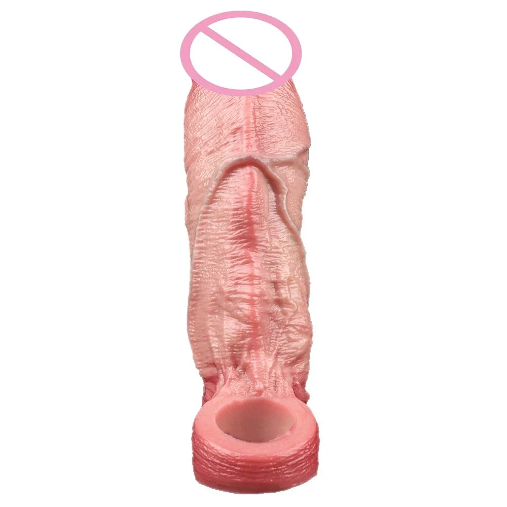Soft Liquid Silicone Cock Sleeves 6.8'' Realistic Dildo Sleeve Sheath Penis Sleeve Male Sex Toy Extender for Man