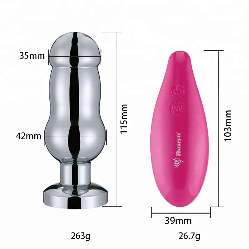 Metal Unisex 7 Frequency Anal Sex Remote Control Butt Plug Vibrator