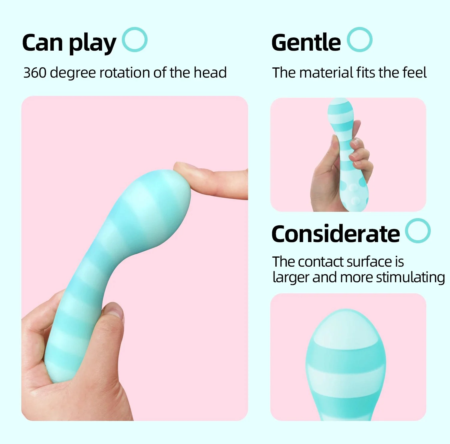 G Spot Wand Vibrator for Women 10 Vibration Modes Clitoral Nipple Stimulator USB Rechargeable Waterproof Couple