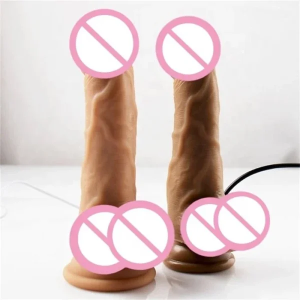 12-Frequency Rotating Vibrating Dildo Wireless Controlled Soft Silicone and ABS Realistic Sex Toys for Men Women