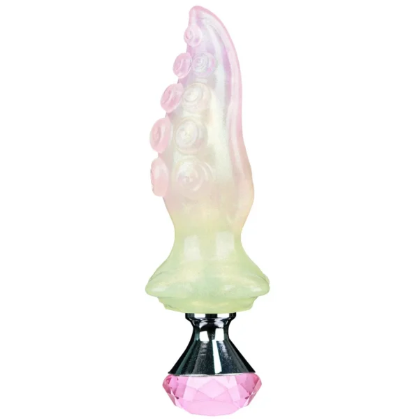Colorful Liquid Silicone Butt Plug Dilator Curved Base Slender alien Wearable Octopus Tentacle Anal Dildo Sex Products