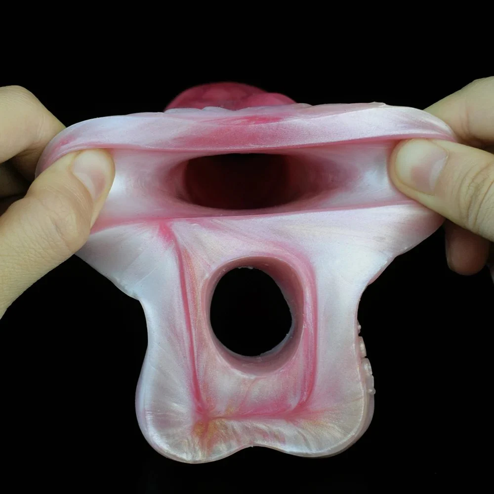 Wearable Sex Toy Dog Knot Hollow Dildo Fantasy Penis Sleeves Men Penis Enlargement Soft Silicon Cock Ring for Male Sex Toy