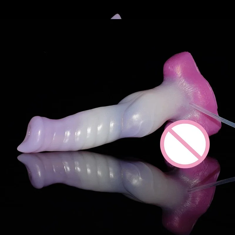 10.24 Inch Large Animal Wolf Artificial Penis Squirting Silicone Sex Toy for Women