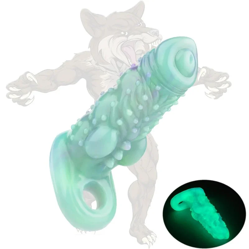 Silicone Cock Sleeve Extendable Male for Enlargement Dildo Fantasy Sex Toy for Enhanced Pleasure Penis Sleeve Knotdog Dildo