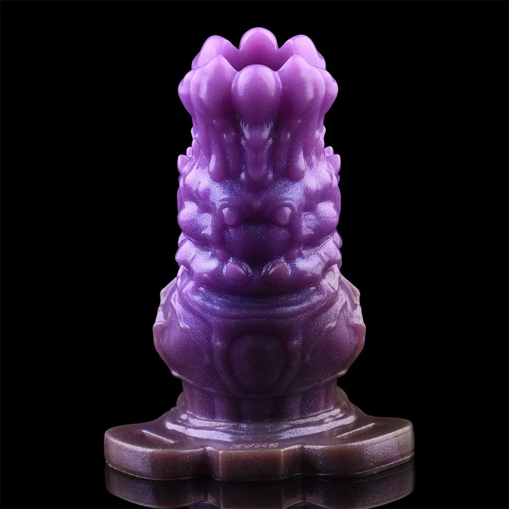 Purple Amber Sheath Silicone Penis Sleeve with Monster Style Enlarger Cock Sleeve Sex Toys for Men Sex Game