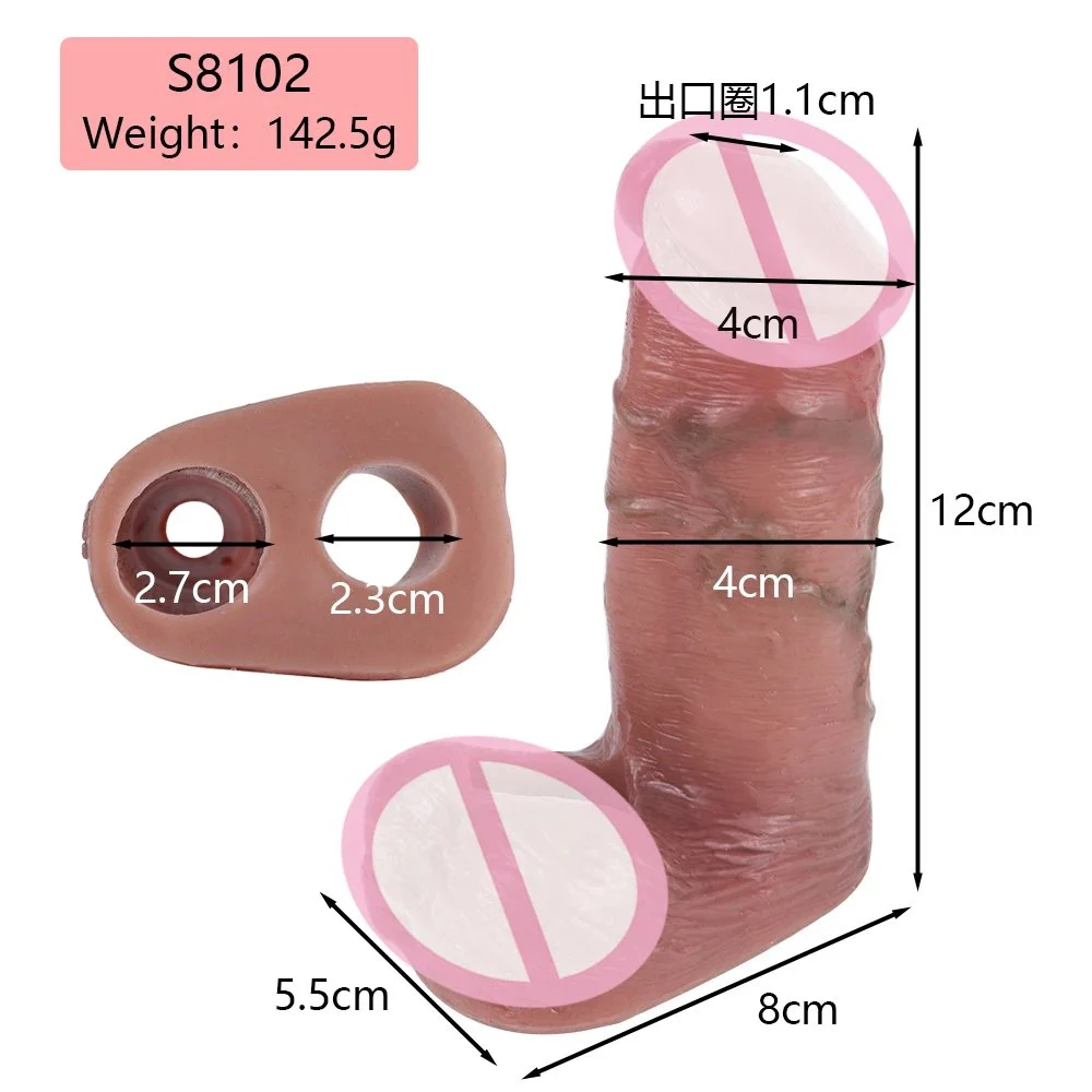 Penis Sleeve Reusable Vascular Prominence Penis Condom for Woman G-spot Stimulation