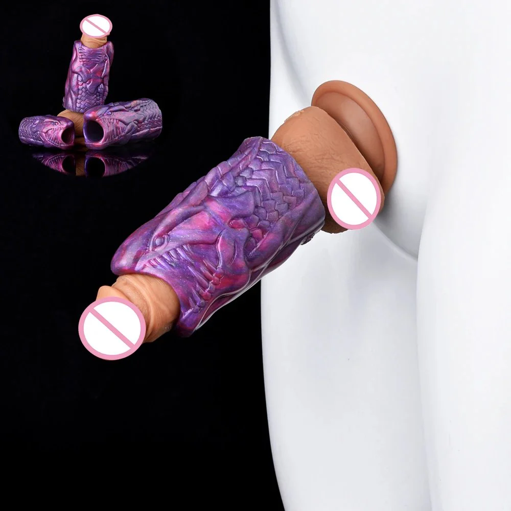 S M L Size Penis SleeveSilicone Cock Ring Penis Enlarger for Go-Long Stamina Extender Adult Male Sex Toys for Men