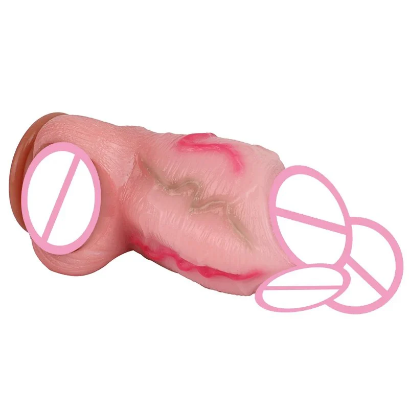 Pinkish White Penis Sleeve Extender Reusable Condoms for Penis Sleeve Enlargement Funny Delay Condom