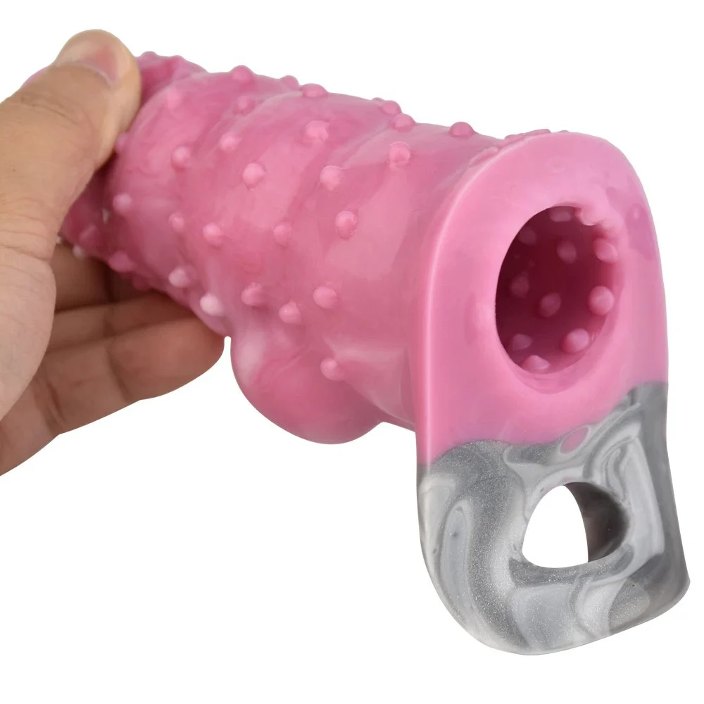 Soft Penis Sleeve Condom for Men G Point Stimulation Delay Ejaculation Penis Sleeve for Male