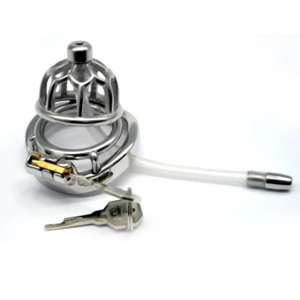 52mm 304 Stainless Steel Sm Sex Toys Penis Cage with Keyholder Male Chastity Device with Catheter Chastity Cage