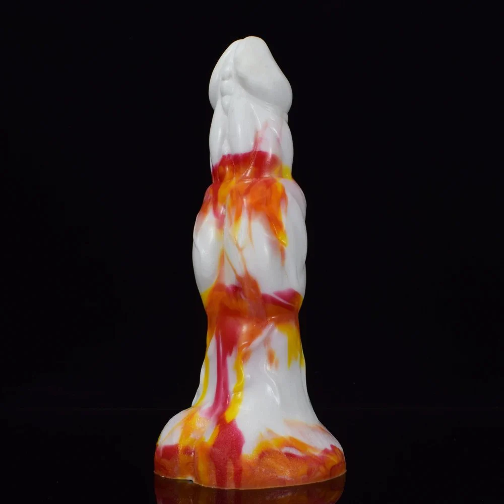 Ancient Mythical Beast-Hakutaku Flame Penis Sex Toy for Women Liquid Silicone Adult Sex Toys Dildo