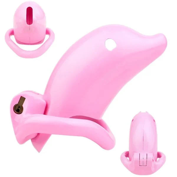 60 Dolphin Small Male Chastity Device ABS Resin Cock Cage Penis Ring Penis Sleeve BDSM Fetish Bondage Adult Toy for Men