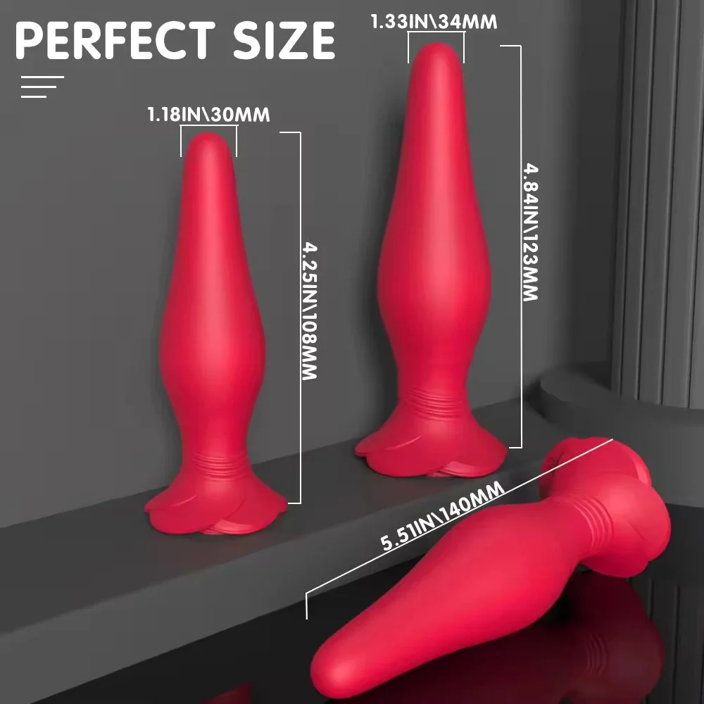 Custom Anal Butt Plug Sets Rose Shape Bottom Beginner Training Anal Plug for Women