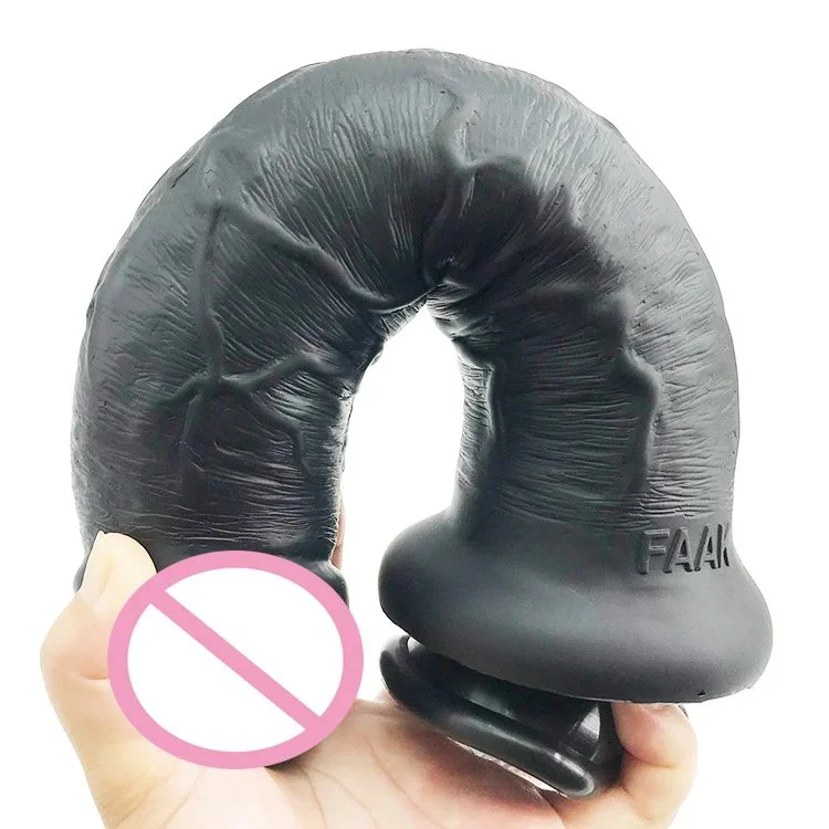 28.5cm 11 5.8cm Huge Anal Butt Plug Flexible Sex Toy Realistic Lifelike Silicone Dildo Black Lengthy Dildo 12 Inch for Men