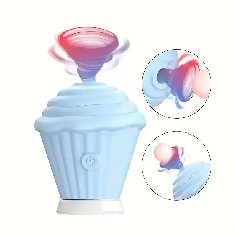 Ice Cream Sucking Cake Vibrating for Clitoral and Anal Stimulation Nipple Sucking Couples' Sex Toy ABS+Silicone IPX7 Waterproof