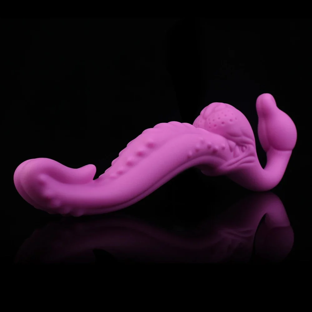 Interactive Double-Ended Fantasy Dildo Adult Sex Toy Available in Four Colors, Ideal for Same-Sex Couples
