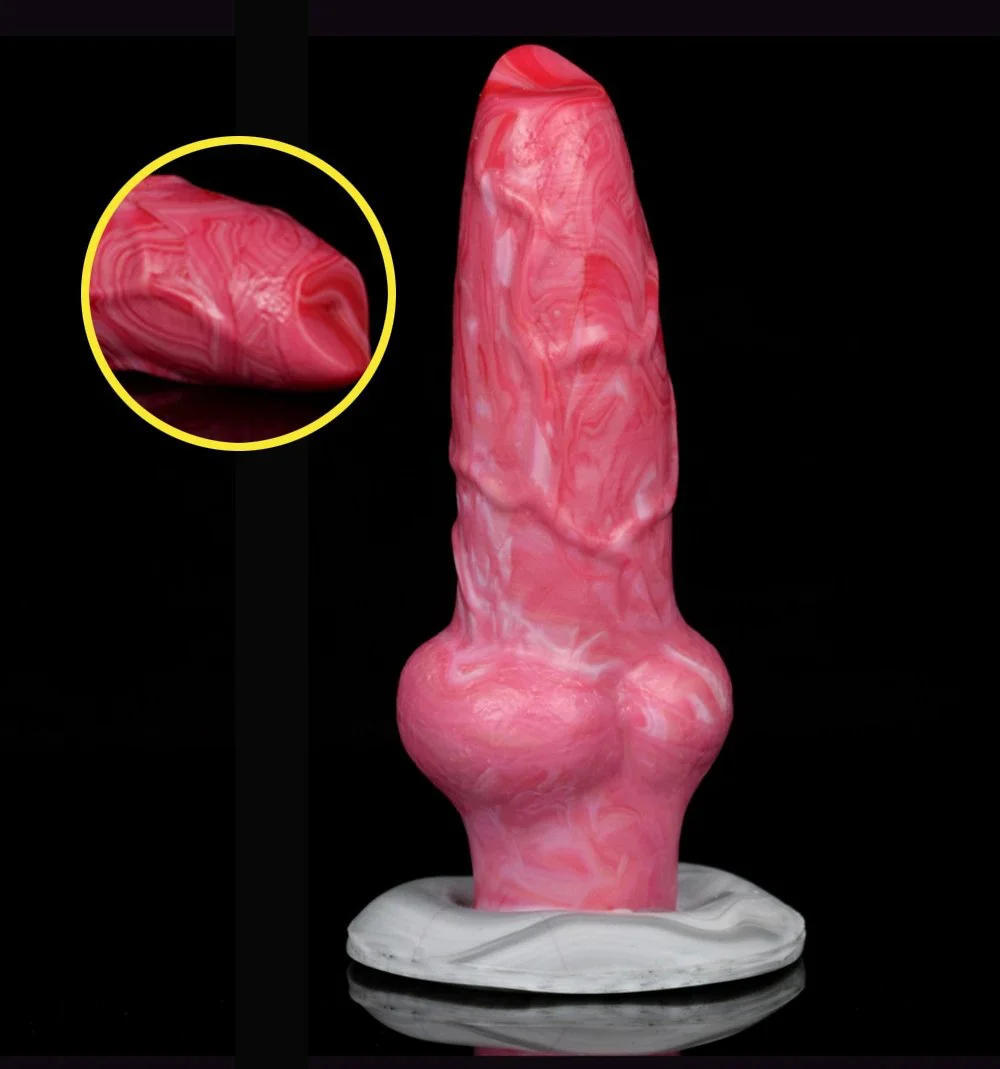 20cm Animal Wolf Knot Dildo Realistic Penis Anal Plug Soft Silicone Dildo with Belt Sex Toys for Women