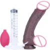 Realistic 9.45In Long Dual Layer Dildo Squirting Anal Plug With Strong Sucker Lifelike Ejaculation Penis Sex Toys for Adult
