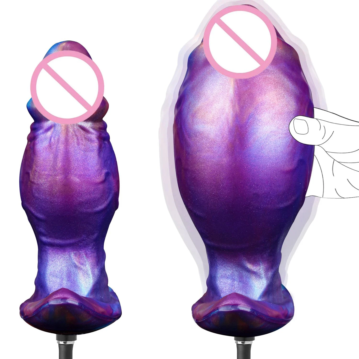 Fantasy Monster Alien Anal Dildo Inflatable Butt Plug T-Shape Base Huge Silicone Prostate Toy Expanding Anal Fun Safe Gelances