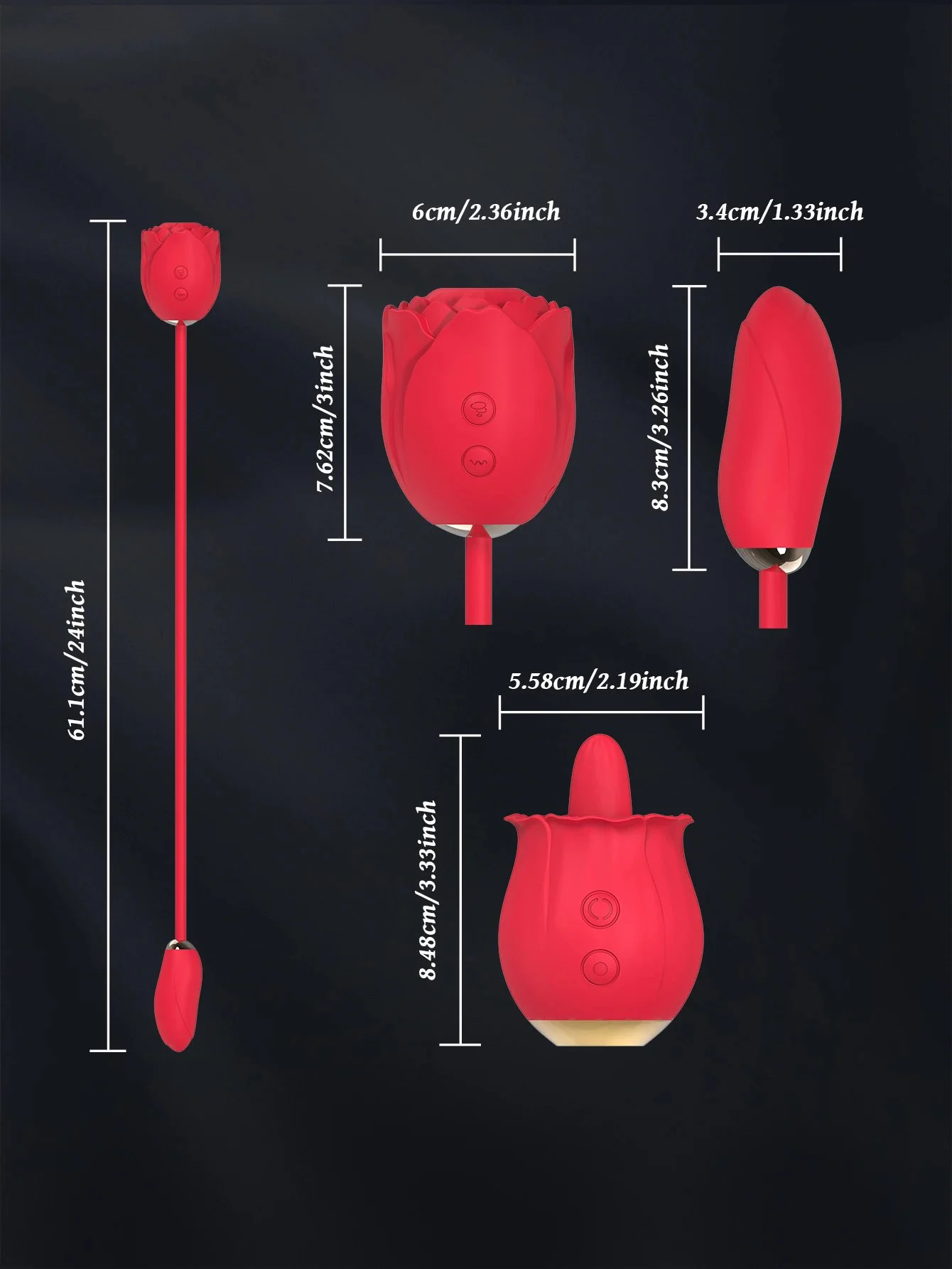 Adult Rose Shape Double Ended Bullet for Egg Vibrator Nipple Sucking Vibrating Masturbator Premium Sex Toy for